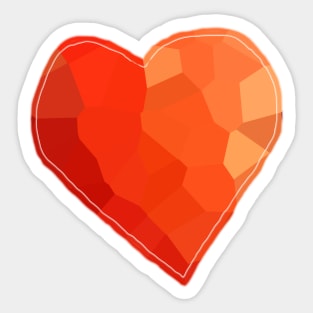 Red Mosaic Heart Sticker